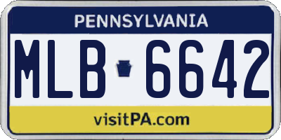 PA license plate MLB6642