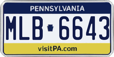 PA license plate MLB6643