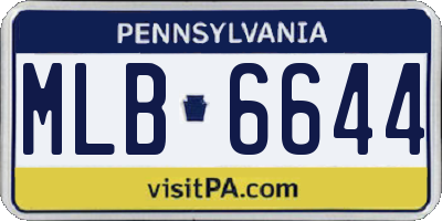 PA license plate MLB6644