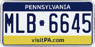 PA license plate MLB6645