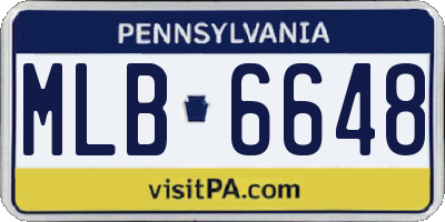 PA license plate MLB6648