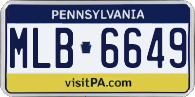PA license plate MLB6649