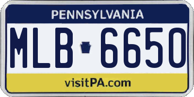 PA license plate MLB6650