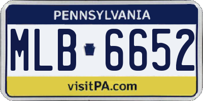 PA license plate MLB6652