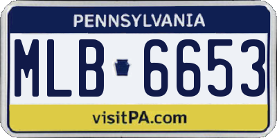 PA license plate MLB6653