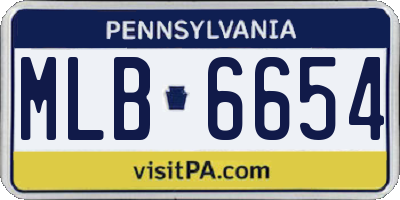 PA license plate MLB6654