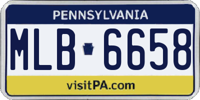 PA license plate MLB6658