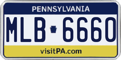 PA license plate MLB6660