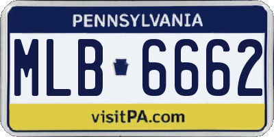 PA license plate MLB6662