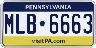 PA license plate MLB6663
