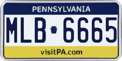 PA license plate MLB6665