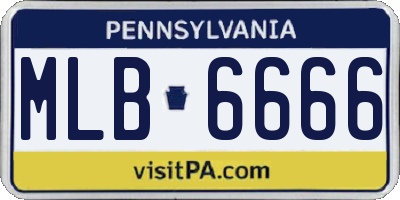 PA license plate MLB6666