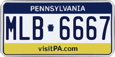 PA license plate MLB6667