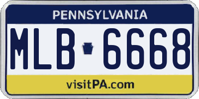 PA license plate MLB6668