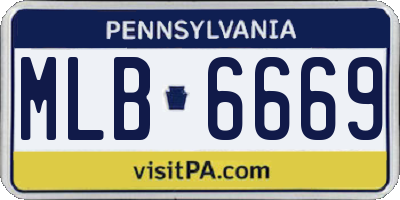 PA license plate MLB6669