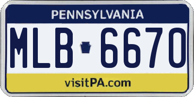 PA license plate MLB6670