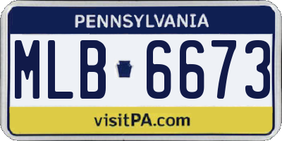 PA license plate MLB6673