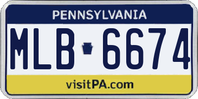 PA license plate MLB6674
