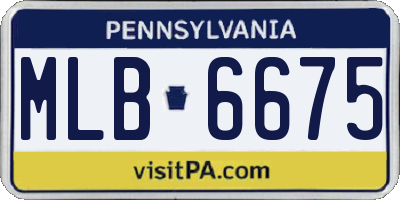 PA license plate MLB6675