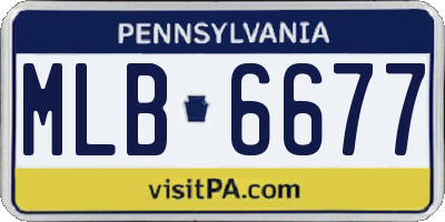 PA license plate MLB6677