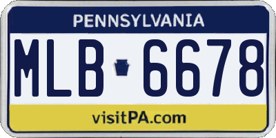 PA license plate MLB6678
