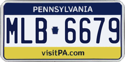 PA license plate MLB6679