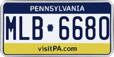 PA license plate MLB6680