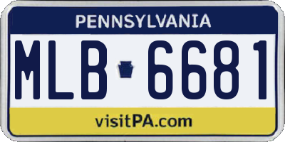 PA license plate MLB6681