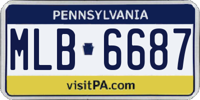 PA license plate MLB6687