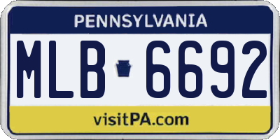 PA license plate MLB6692