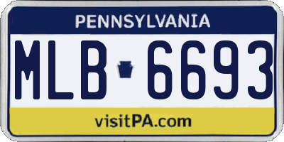PA license plate MLB6693