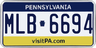 PA license plate MLB6694