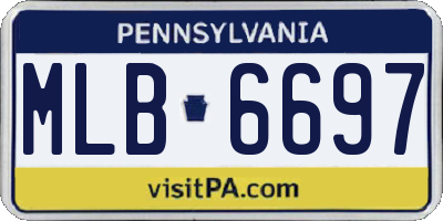 PA license plate MLB6697