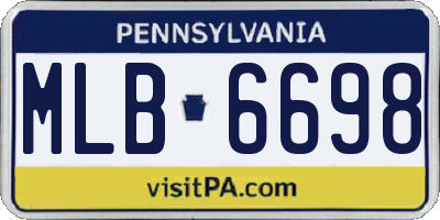 PA license plate MLB6698