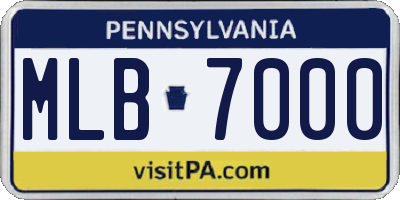 PA license plate MLB7000