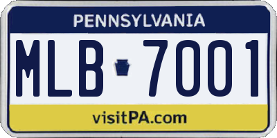 PA license plate MLB7001