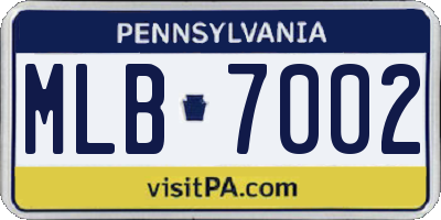 PA license plate MLB7002