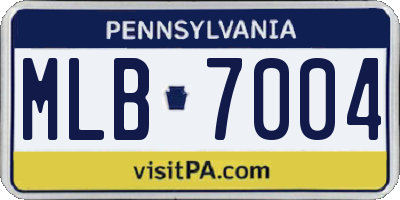 PA license plate MLB7004