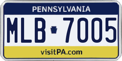 PA license plate MLB7005
