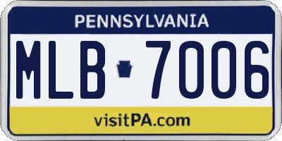 PA license plate MLB7006
