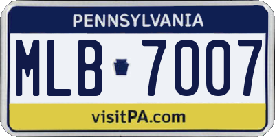 PA license plate MLB7007