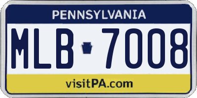 PA license plate MLB7008