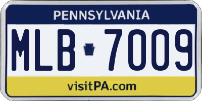 PA license plate MLB7009