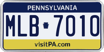 PA license plate MLB7010