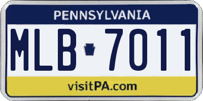 PA license plate MLB7011
