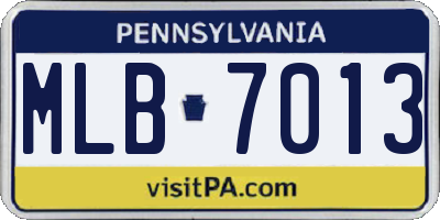 PA license plate MLB7013