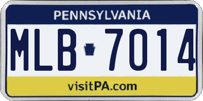PA license plate MLB7014