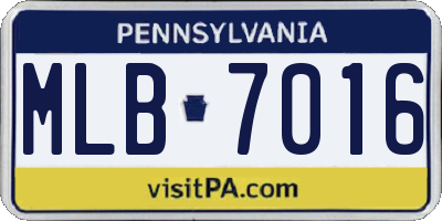 PA license plate MLB7016