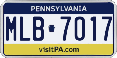 PA license plate MLB7017