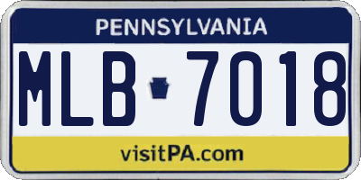 PA license plate MLB7018